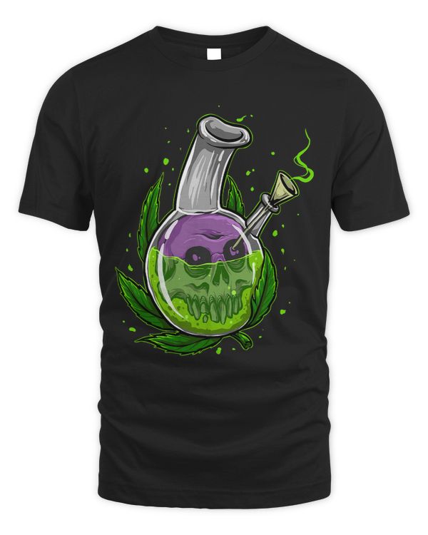 Stoner Gift Smoking Weed Leaf Skull Marijuana