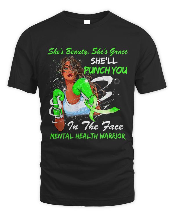 Mental Health Warrior Shell Punch You Ribbon Black Woman