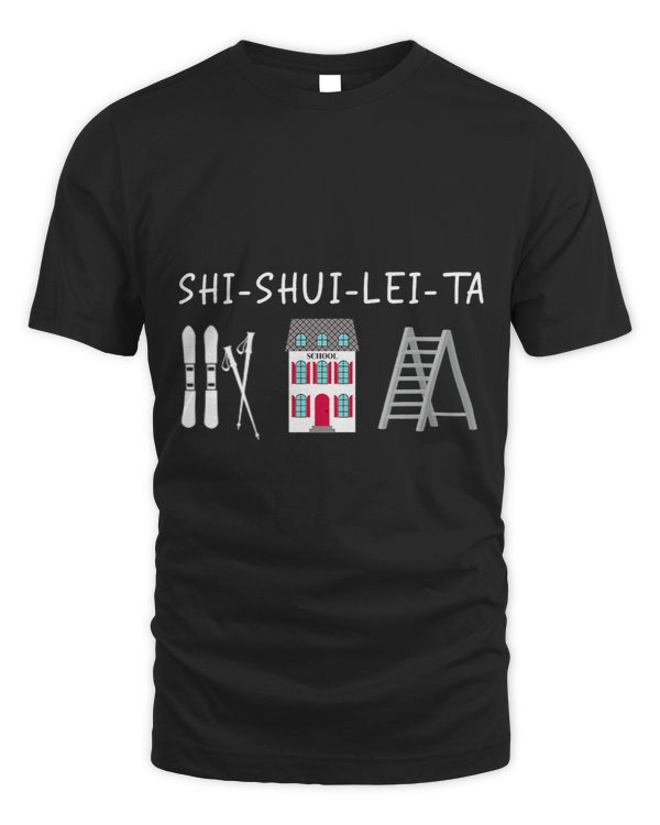 Mens Funny Ski School Ladder Gift Skiing
