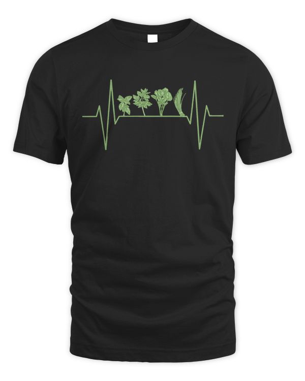 Herbs T- Shirt Herbs Plants Heartbeat T- Shirt