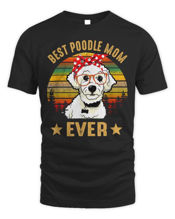 Poodles Retro Vintage Sunset Best Poodle Mom Ever Dog 174 Poodle dog