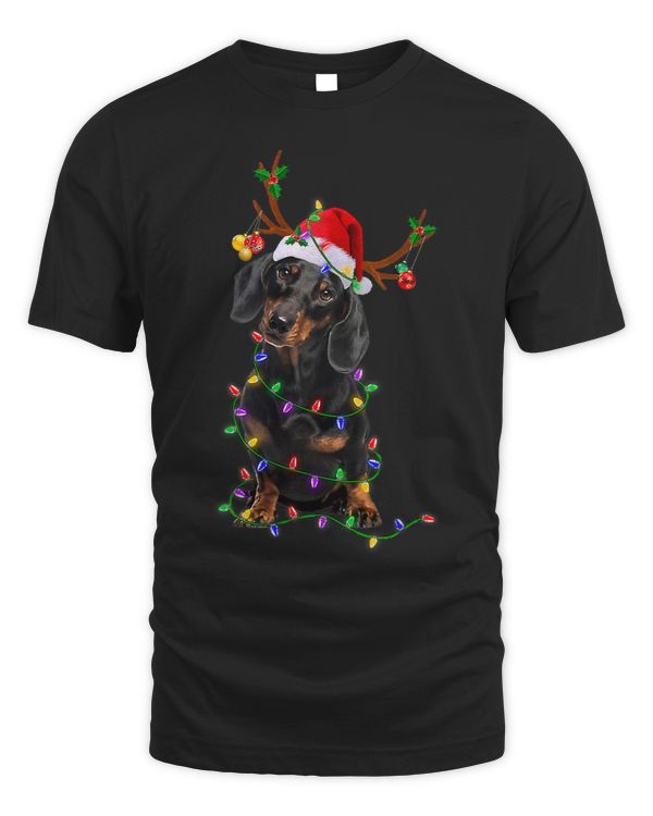 Wiener Tree Christmas Lights Xmas Pajama 305 Dachshund Doxie