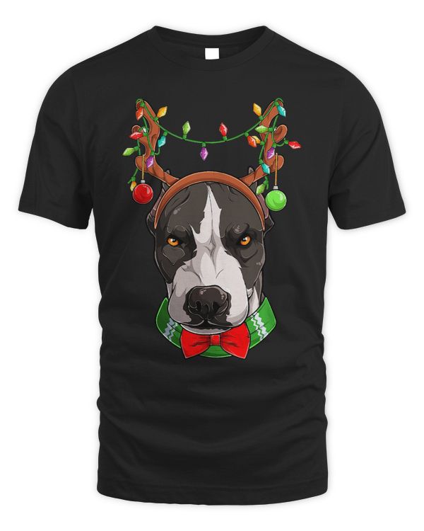 Bully Santa Hat Red Scarf Cute Dog Lover Christmas 261 Pitbull Dog