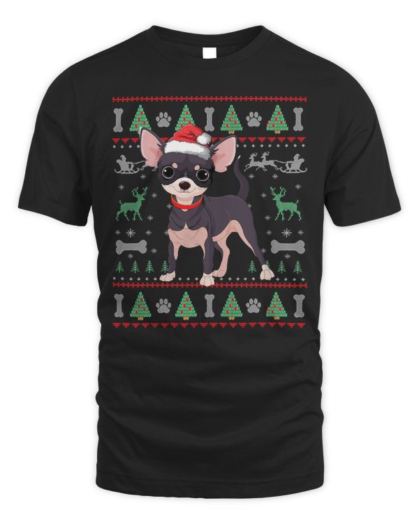 Chihuahuas Ugly Christmas Sweater Santa Dog Lover Funny 46 Chihuahua Dog