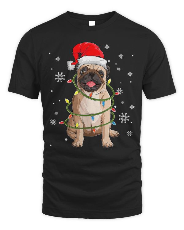 Pug Lover Pug Christmas Tree Lights Santa Dog Xmas Gifts Boys Pugmas 410 Pugs Dog