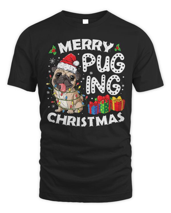 Pug Lover Santa Merry Christmas Pajamas Funny Dog Xmas 267 Pugs Dog