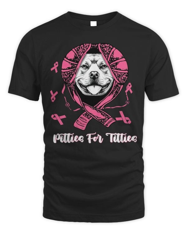Bully Lover Dog Pitties For Titties Funny Pitbull Breast Cancer Awareness 184 Pitbull Dog