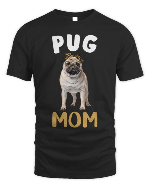Pug Lover Mom Mama Dog Lover Owner Leopard Print Women Cute 34 Pugs Dog