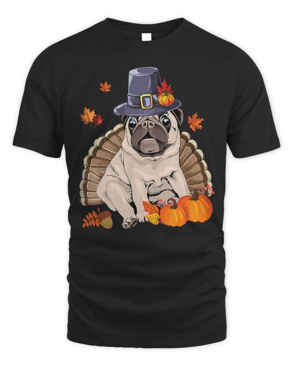 Pug Lover Happy Thanksgiving Funny Pug Turkey Dog Costume 306 Pugs Dog