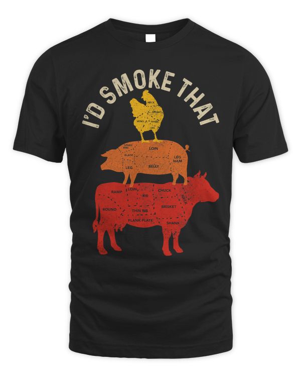 Mens Chef Butcher BBQ Id Smoke That Funny Fathers Day Vintage