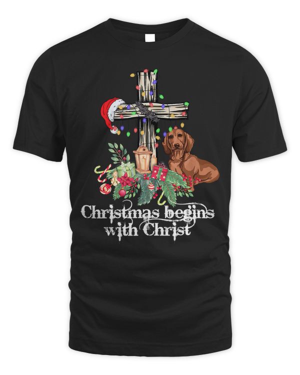 Wiener Jesus Cross Christmas Begins With Christ Lover 372 Dachshund Doxie