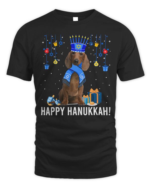 Wiener Funny Dachshund Menorah Hat Christmas Happy Hanukkah Jewish 4 Dachshund Doxie