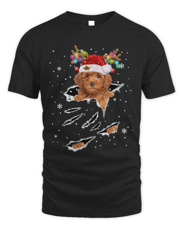 Poodles Christmas Reindeer Hat Santa Christmas Pajama 330 Poodle dog