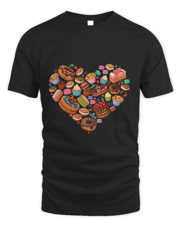 Types of Pastry and Desserts Heart Shape Food Lover Baker