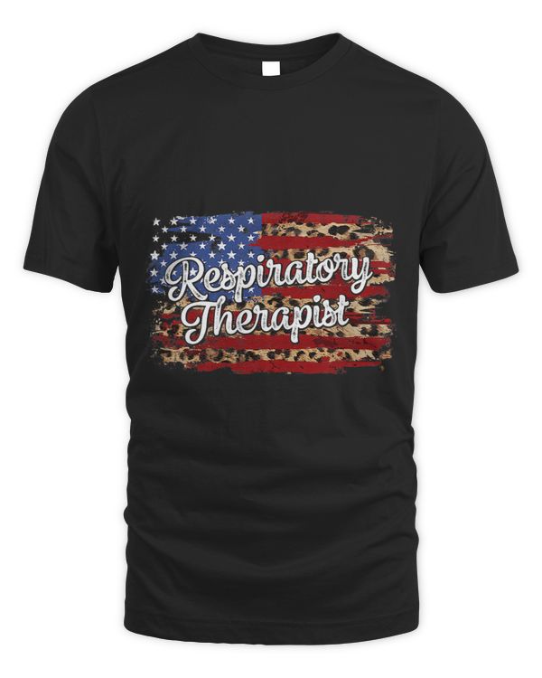 Leopard American Flag Respiratory Therapist 4th Of July