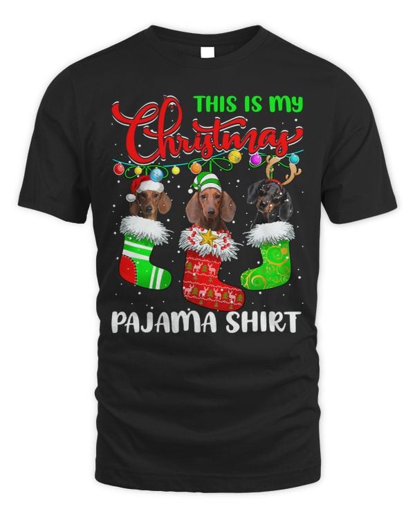 Wiener This Is My Christmas Pajama Xmas Lights 206 Dachshund Doxie