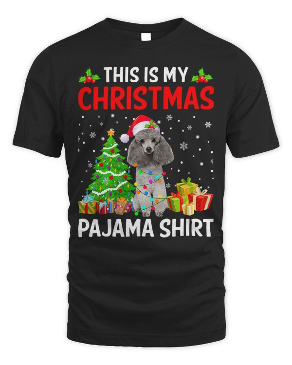 Poodles This Is My Christmas Poodle Dog Pajama Xmas Lights 105 Poodle dog
