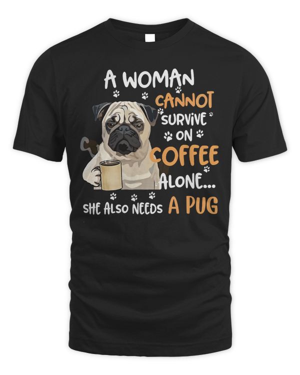 Pug Lover Womens Drink Coffee Funny Pug Lover 126 Pugs Dog