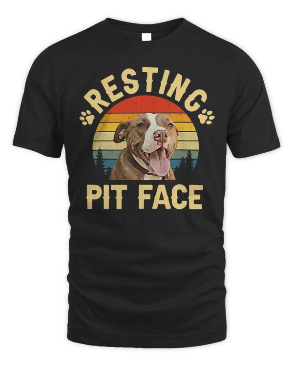 Bully Lover Dog Mens Pitbull Dad Vintage Smiling Pitbull Fathers Dog Lovers 161 Pitbull Dog