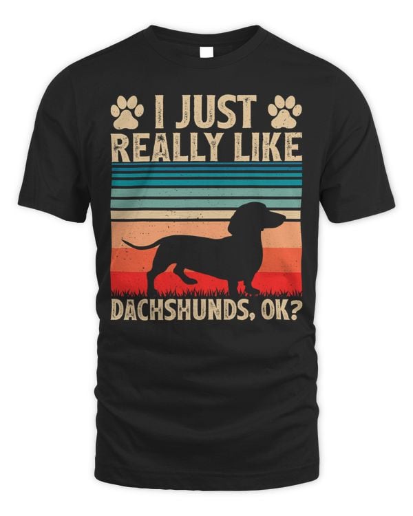 Wiener Vintage Lover I Just Really Like Dachshunds Ok 241 Dachshund Doxie