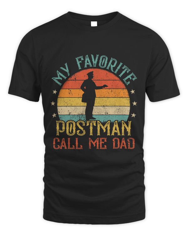 Mens Vintage My Favorite Postman Buddies Call Me Dad Fathers Day