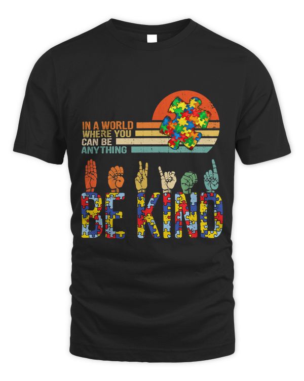 Be Kind Hand Sign Language ASL Puzzle Autism Awareness