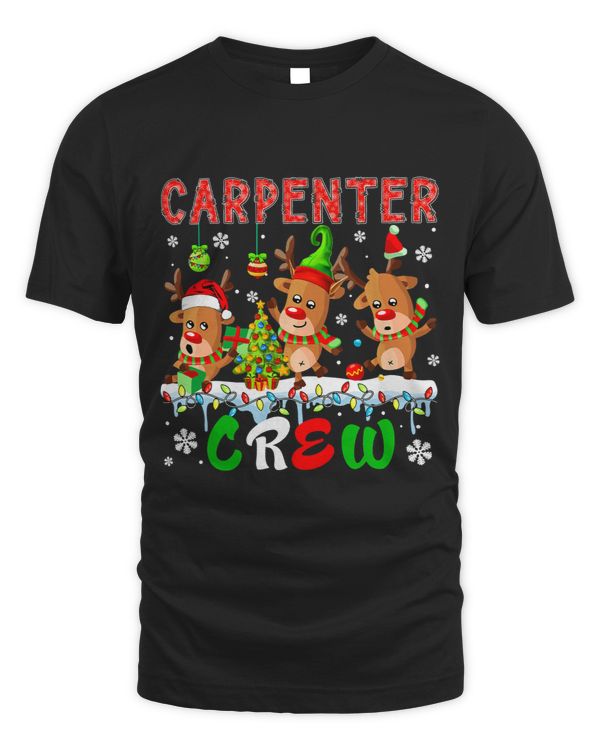 Carpenter Crew Three Cute Santa Elf Reindeers Xmas Family