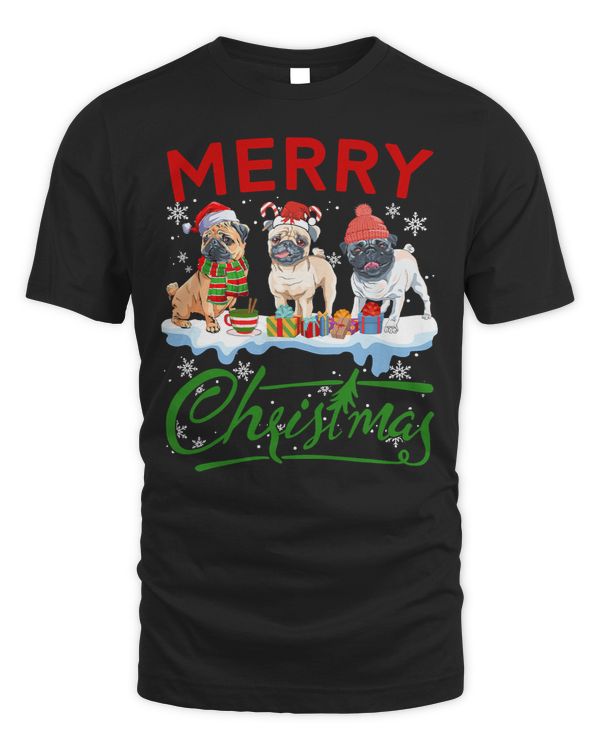 Pug Lover Funny Pug Merry Christmas Dog Lover Costume For Men Women 89 Pugs Dog