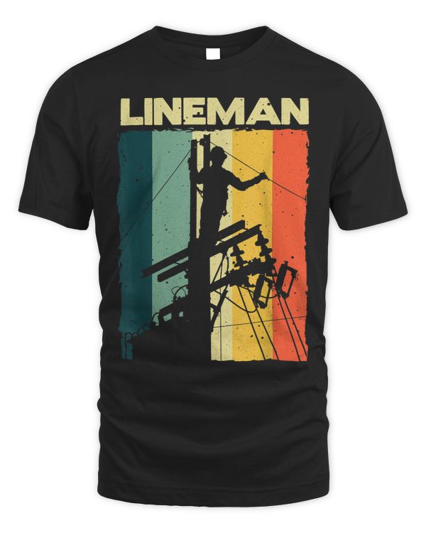 Funny Vintage Lineman Designs Men Women Electronics Lovers 1