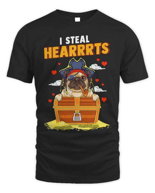 Pug Lover Fun Pirate Pug I Steal Hearts Costume Saying 157 Pugs Dog