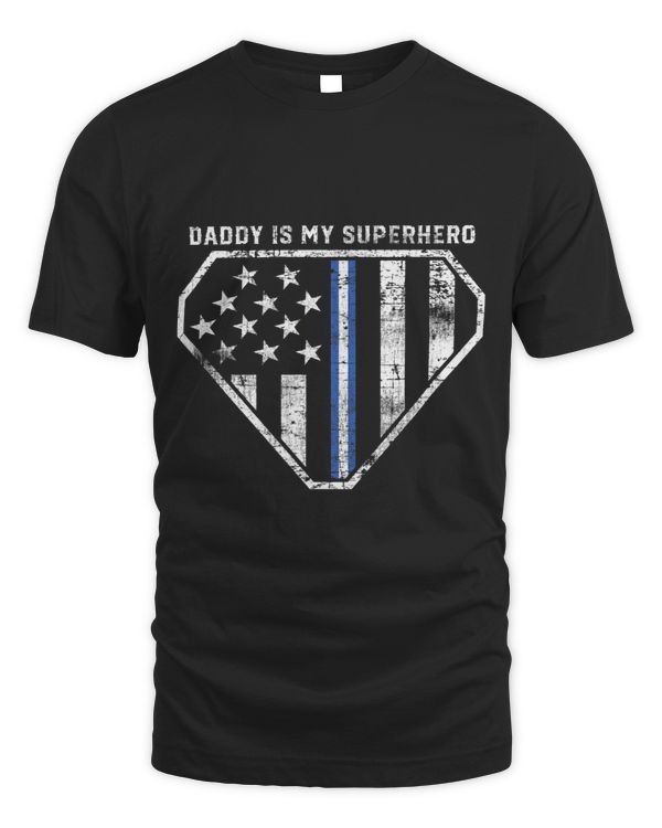 Daddy is My Superhero Blue and White Line EMT EMS Paramedic