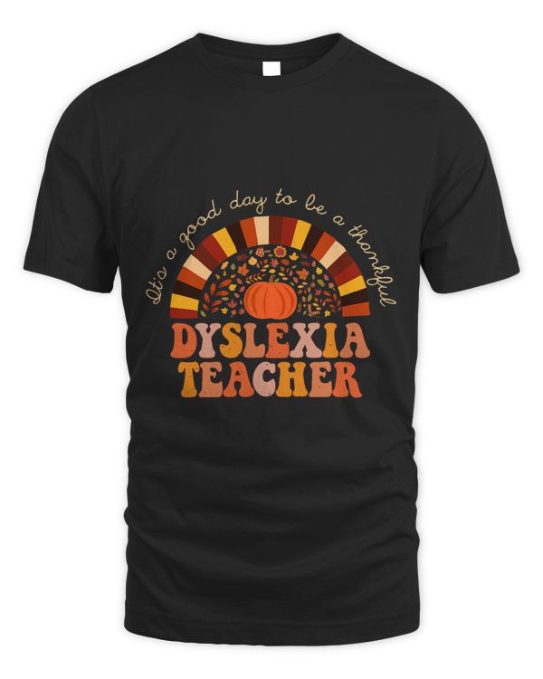 Dyslexia Teacher Retro Thankful Dyslexia SPED Therapist Fall