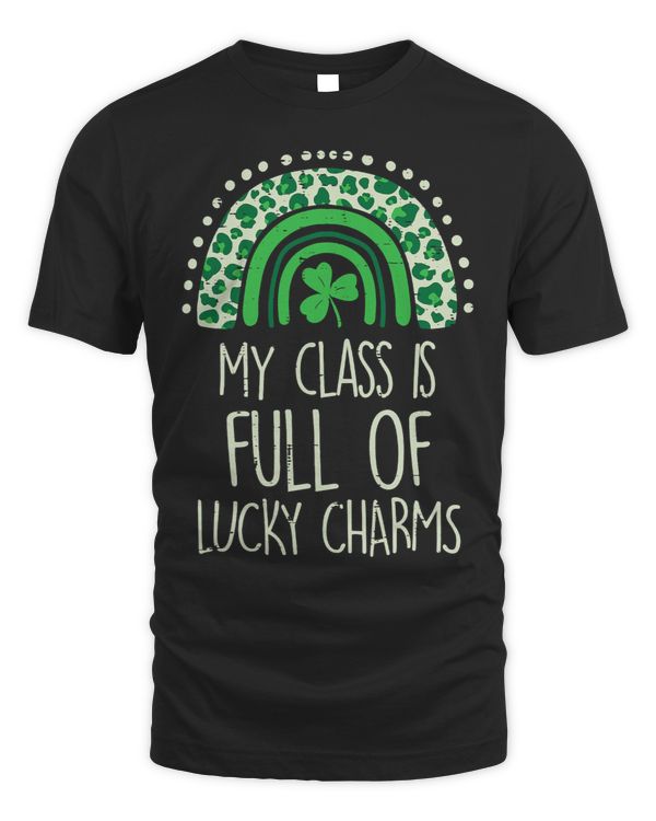 St Patricks Day Teacher Rainbow Class Full Lucky Charm Women
