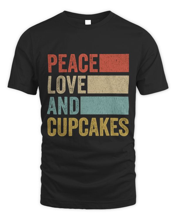 Vintage Food Lover Accessory Retro Peace Love And Cupcakes