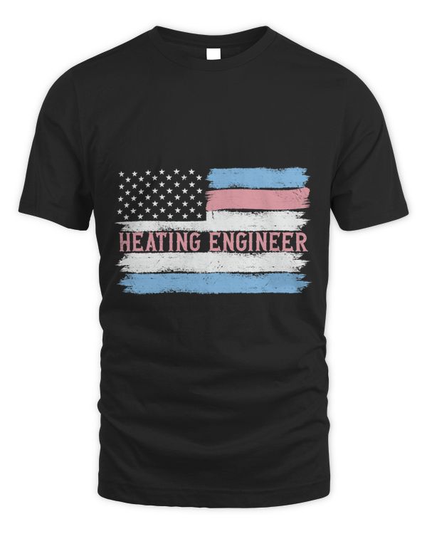 Patriotic Heating Engineer USA Flag