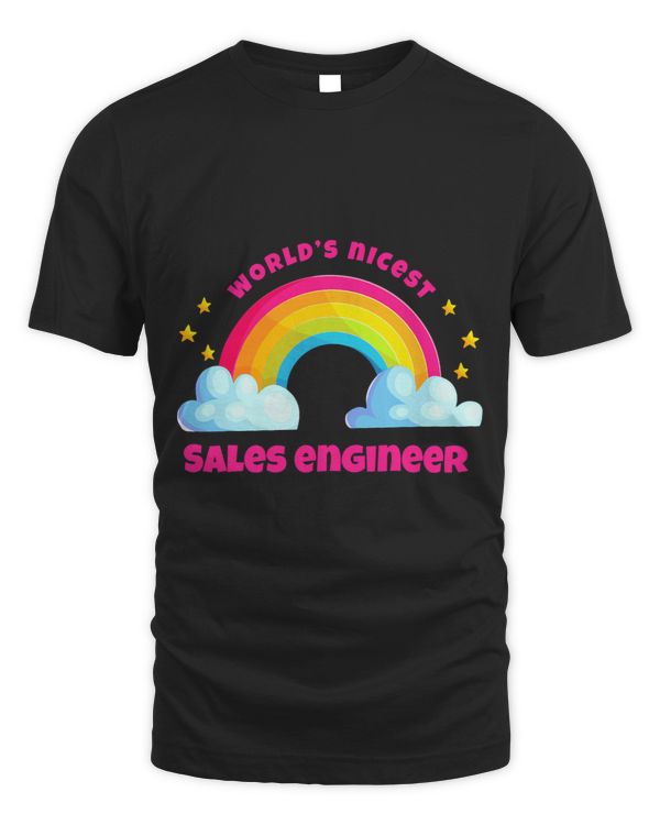Rainbow Retro Funny Worlds Nicest Sales Engineer