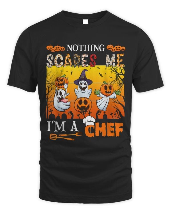Nothing Scares Me Im A Chef Halloween Three Boo Ghosts