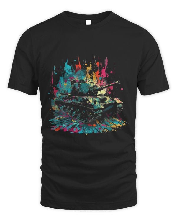 Tank Splash Art Tank Driver Retro Colorful Chain Tank 1