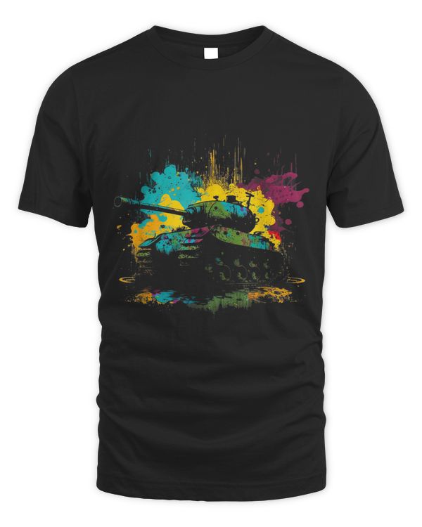 Tank Splash Art Tank Driver Retro Colorful Chain Tank