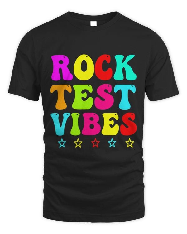 Rock Test Vibes Teacher Groovy Testing Day Funny Teachers