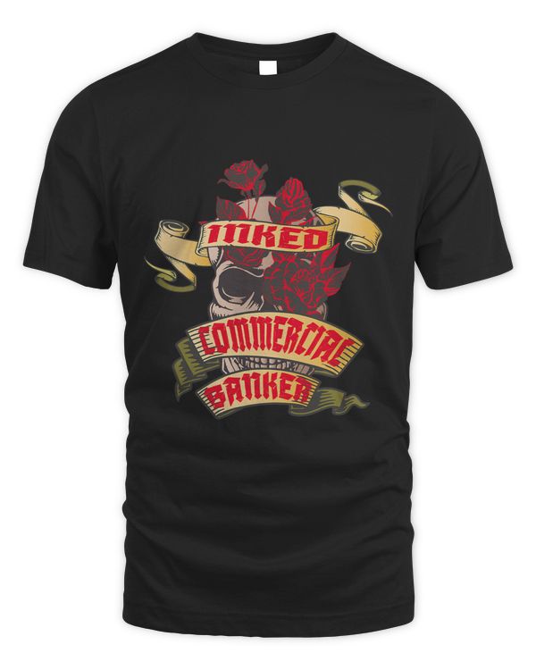 Commercial Banker Inked Skull Red Roses Tattoo