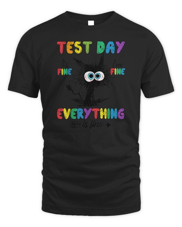Test Day Funny Stressed Cat Teacher Student Kids Testing Day_3