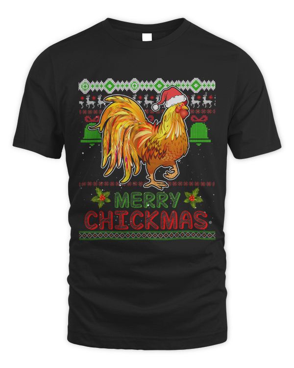 Chicken Merry Chickmas Farmer Chicken Ugly Christmas Snowman Santa287 Chick