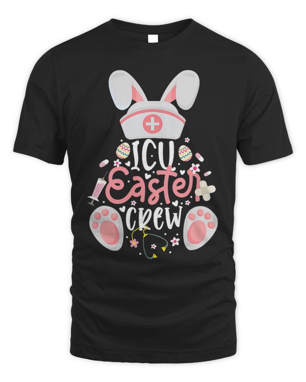 ICU Easter Day Nurse Crew Bunny Ears Happy Easter Nursing