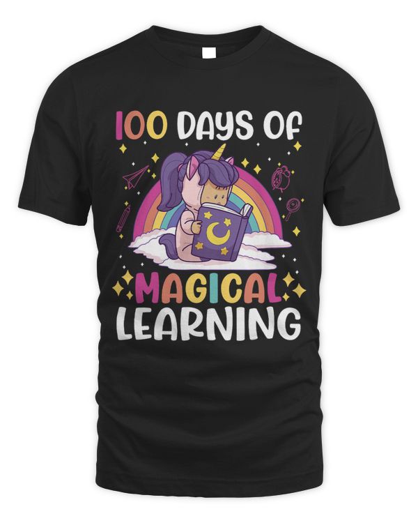 100th Day Of Kindergarten Shirt 100 Days of School Unicorn