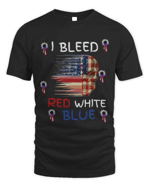 Happy 4th of July Bleed Red White And Blue Patriotic bullets