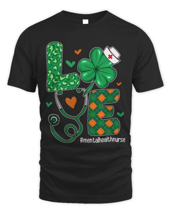 Love Mental Health Nurse Life Leopard Shamrock Patricks Day