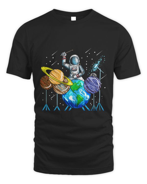 Music Fan Music Lover Astronaut Plays Planetary Drums
