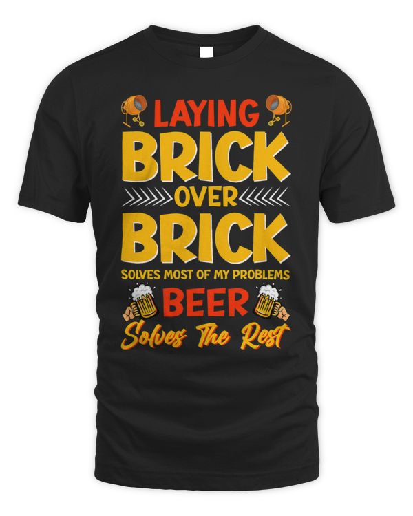 Laying Bricks and drinking Beer Bricklaying Bricklayer
