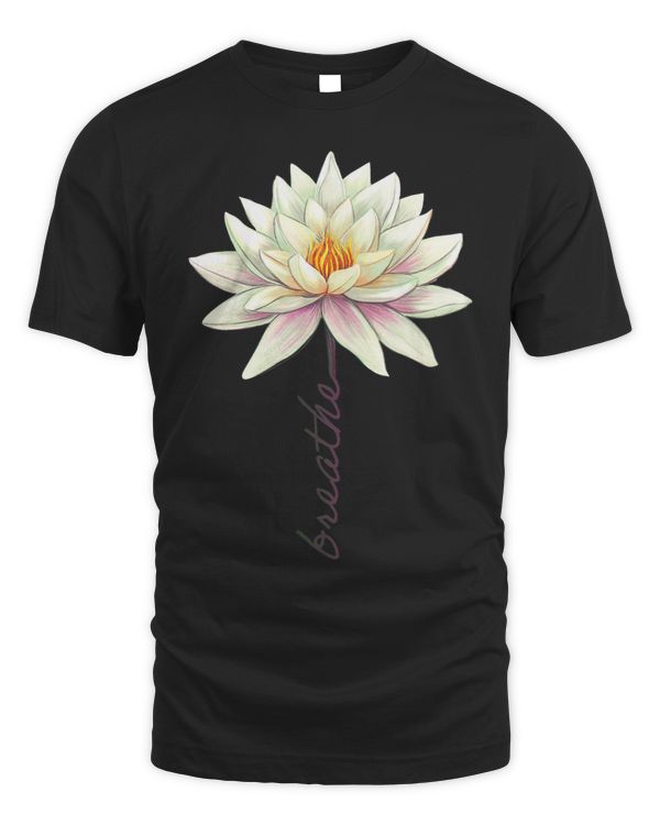 Happy Wild Flower Lotus Breathe White Water Lily Design